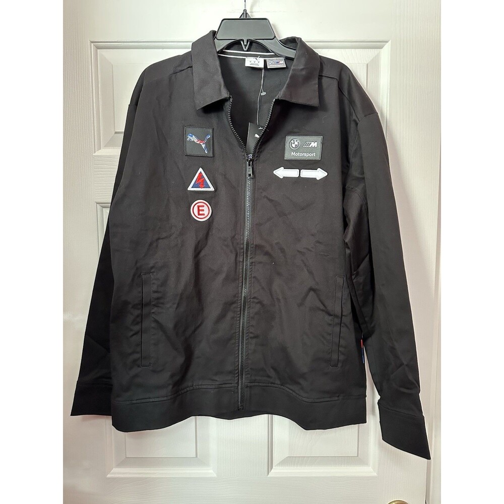 Size M Puma BMW Motorsport Coach Coaches Full Zip Jacket Black Men's 631181-01